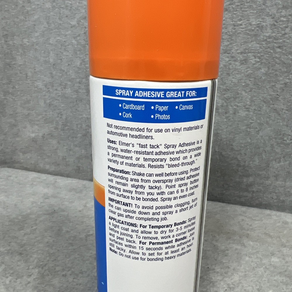 Elmer's E451 11 oz Dries Clear Multi-Purpose Spray Adhesive New