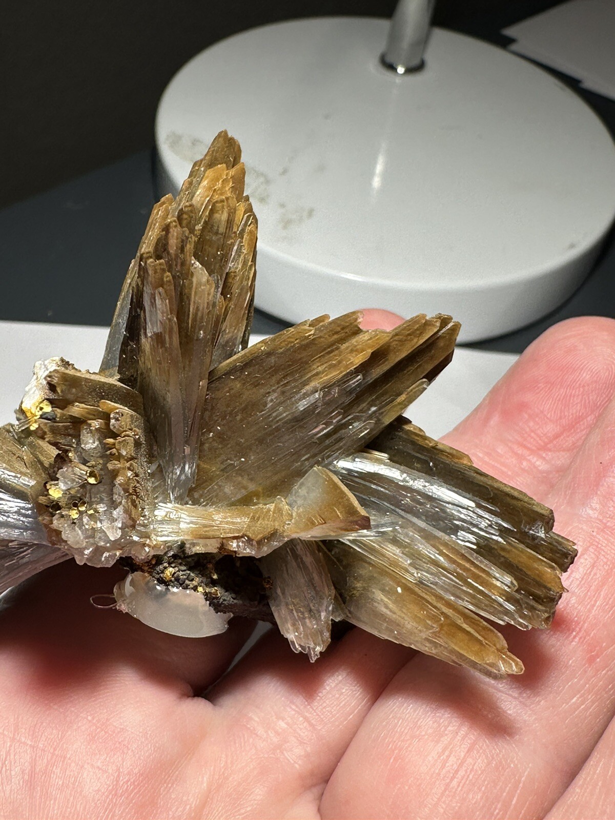 High quality rare blue barite 89 Gram specimen on acrylic stand!!