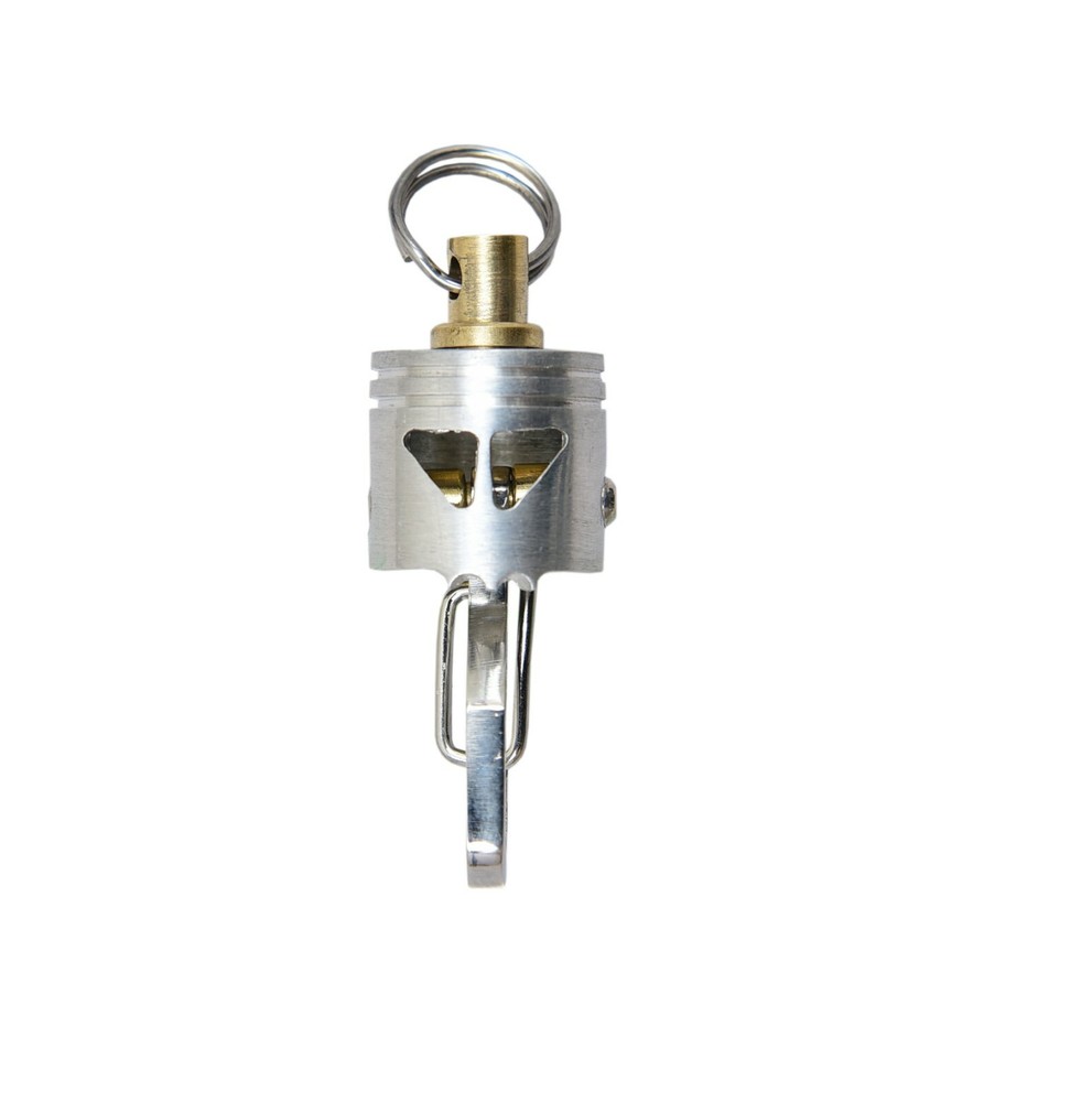 KYLINK Rotating Skull Piston Bob Keychain With Clip & Ring Basic Swivel Bead New