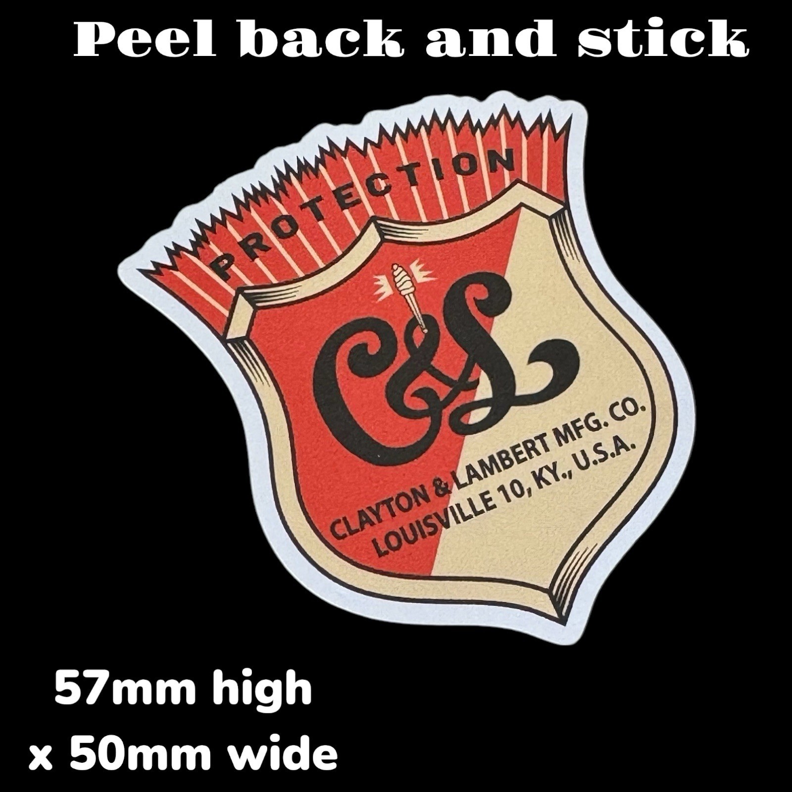 C&L Protection Clayton & Lambert MFG co Vinyl Sticker Decal Classic Lamp Brass