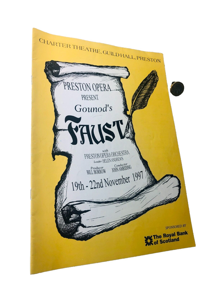 Theatre Program Faust 1997 Guild Hall Preston Vintage ra