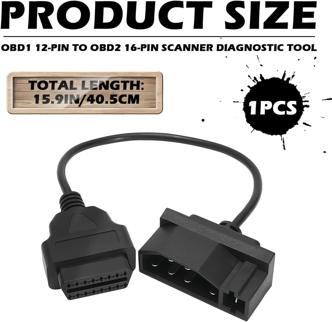 For Ford Engine Repair Tool 7 Pin OBD1 to OBD2 Cable Adapter Code Reader Scanner