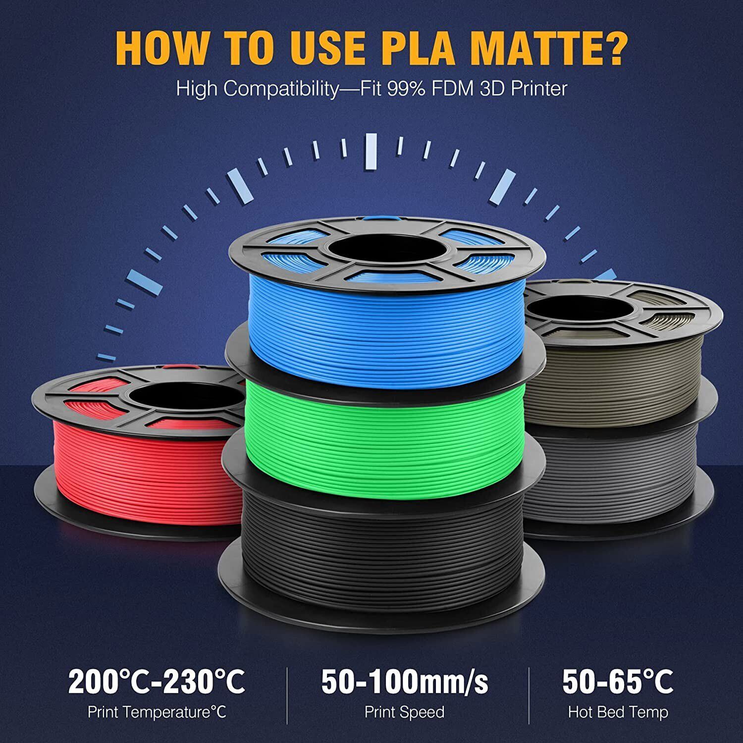 SUNLU 1KG 3D Filament PLA/PLA Matte/PLA Meta/PLA+/ABS/PETG/SILK 1.75mm TPU-500g