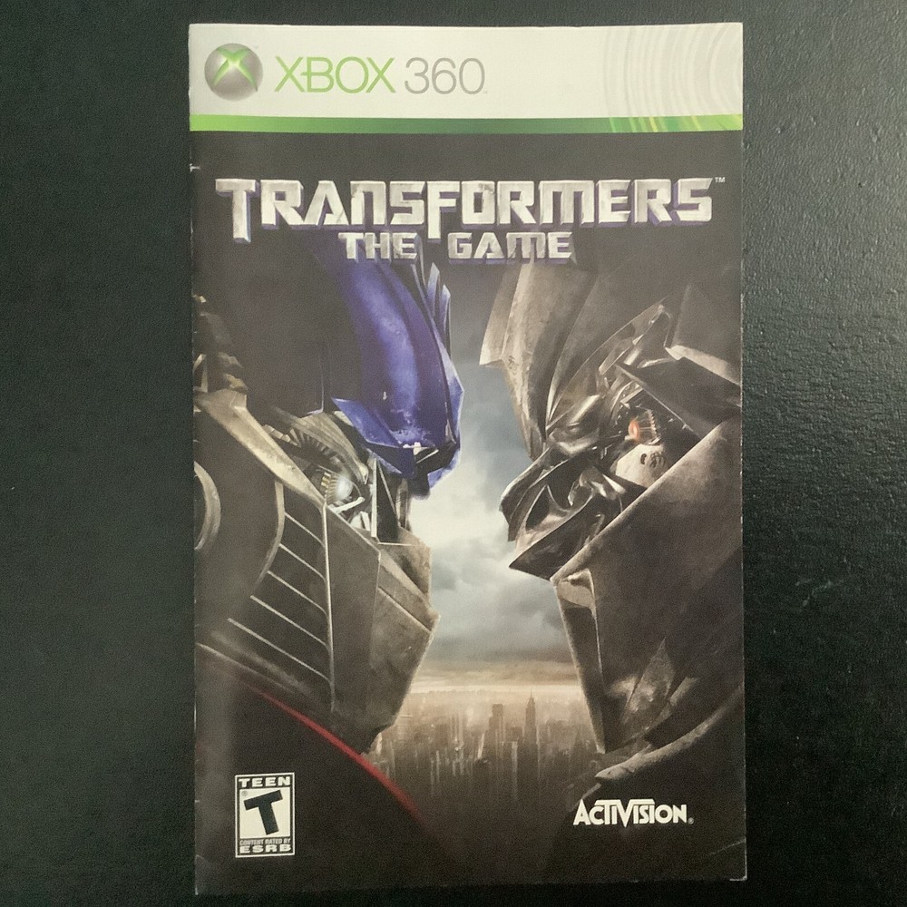 Transformers: The Game Microsoft Xbox 360 Instruction Manual Only