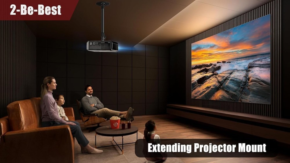 Brand New Black Adjustable Projector Wall Mount with Extendable Length