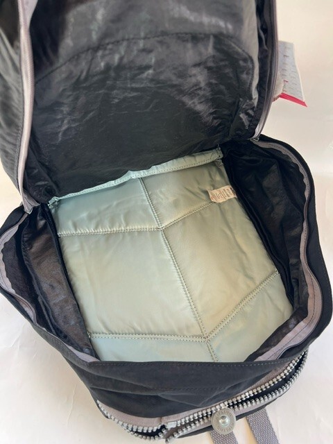 New With Tag Kipling Hiker Expandable Backpack -Black Mint Trim