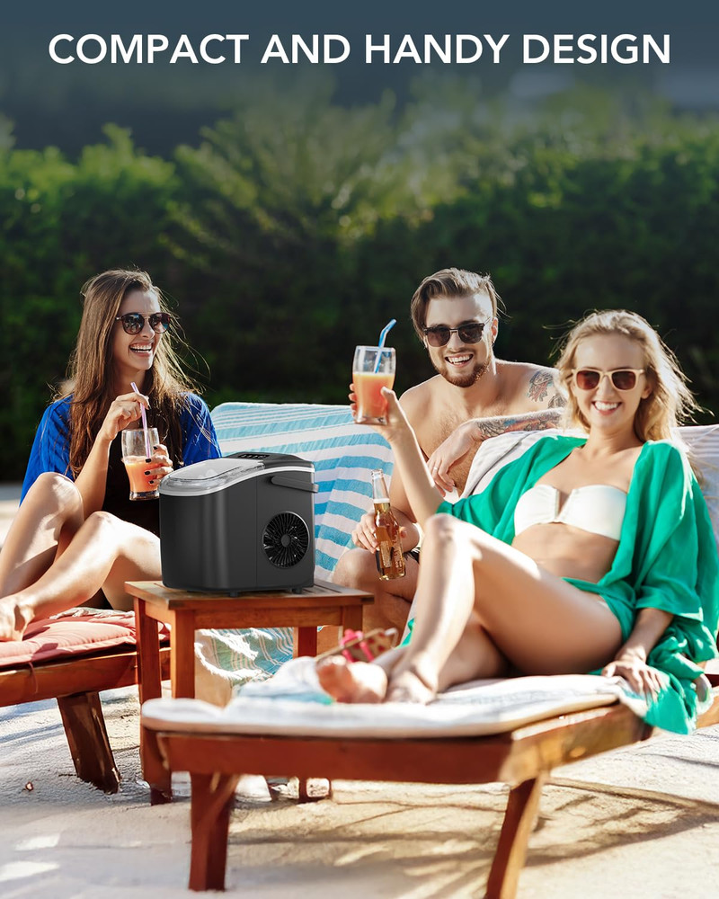 Ice Maker Countertop, Efficient Easy Carry Ice Machine, Self-Cleaning Ice Maker