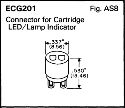 ECG201, Socket Connector for Cartridge LED or Lamp Indicator ~ 2 Pack