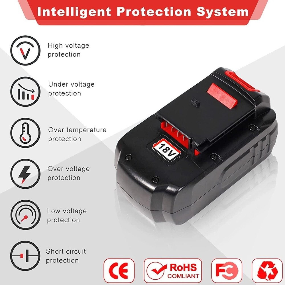 2Pack 18V 4.5Ah Replace Battery for Porter Cable PC18B 18-Volt Cordless Tools