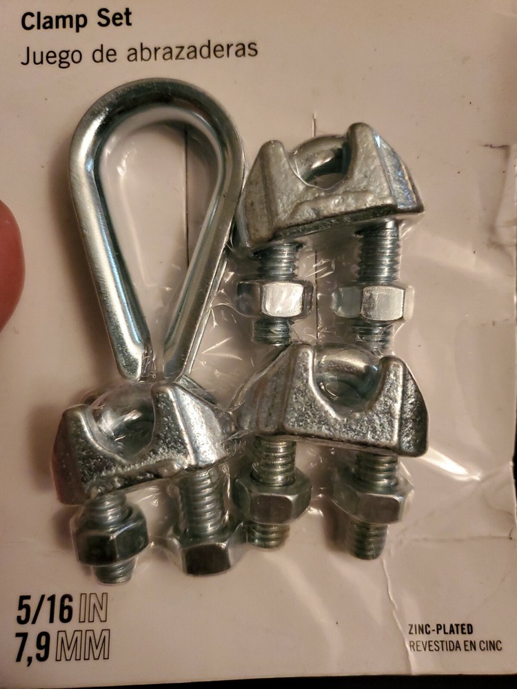 (1)Blue Hawk 5/16" Wire Clamp Set Zinc Plated