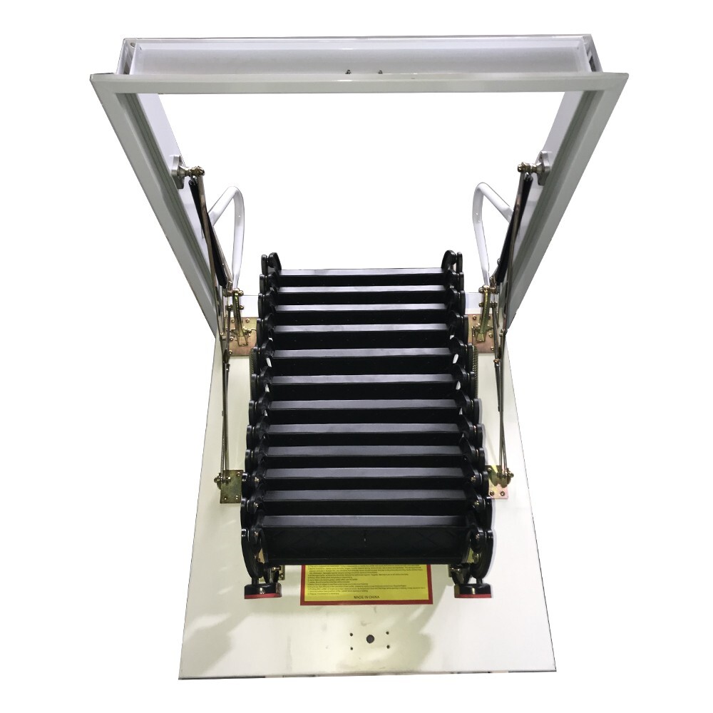 Ceiling Ladder Stairs 31.5x35.43in Frame PullDown Extension Folding Attic Ladder
