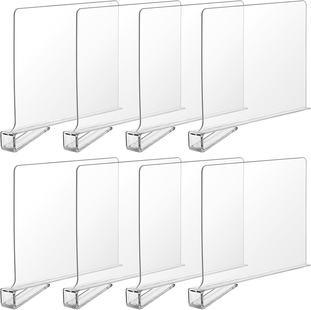 Versatile Acrylic Closet Separators - 8 Pack for Effortless Home Organization