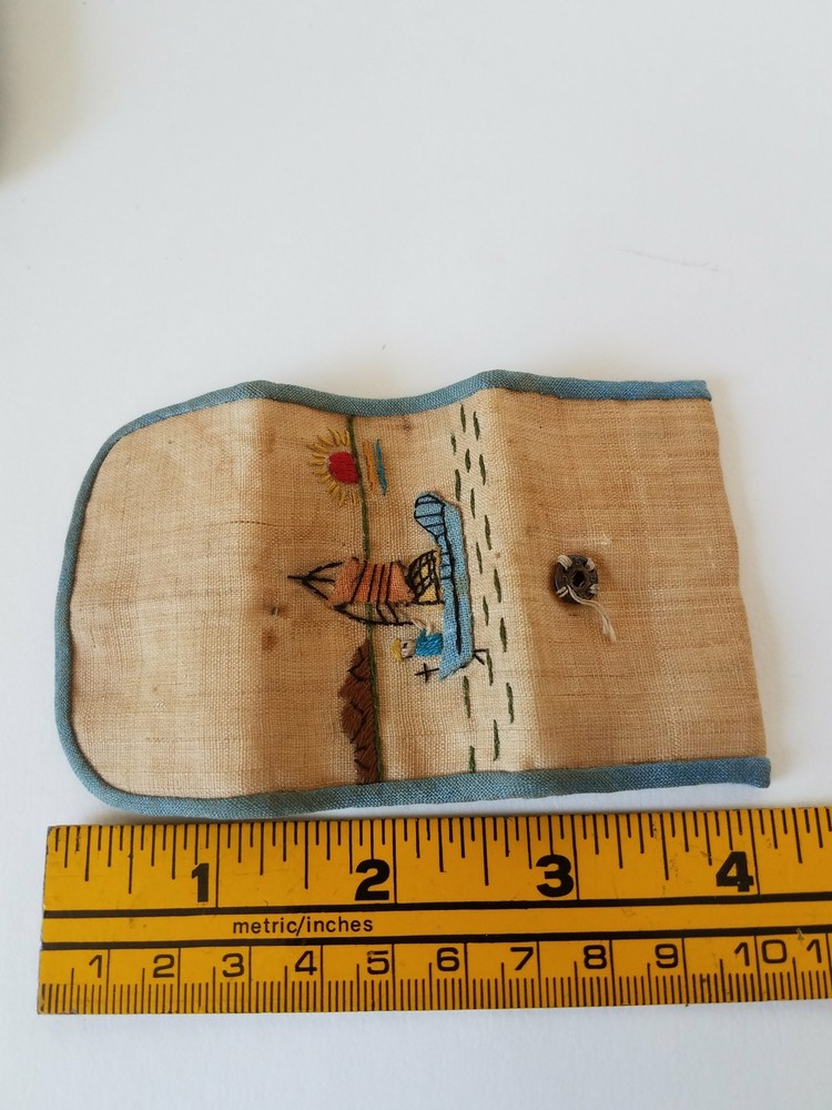Needle Pin Case Boating Theme Embroidered Wallet