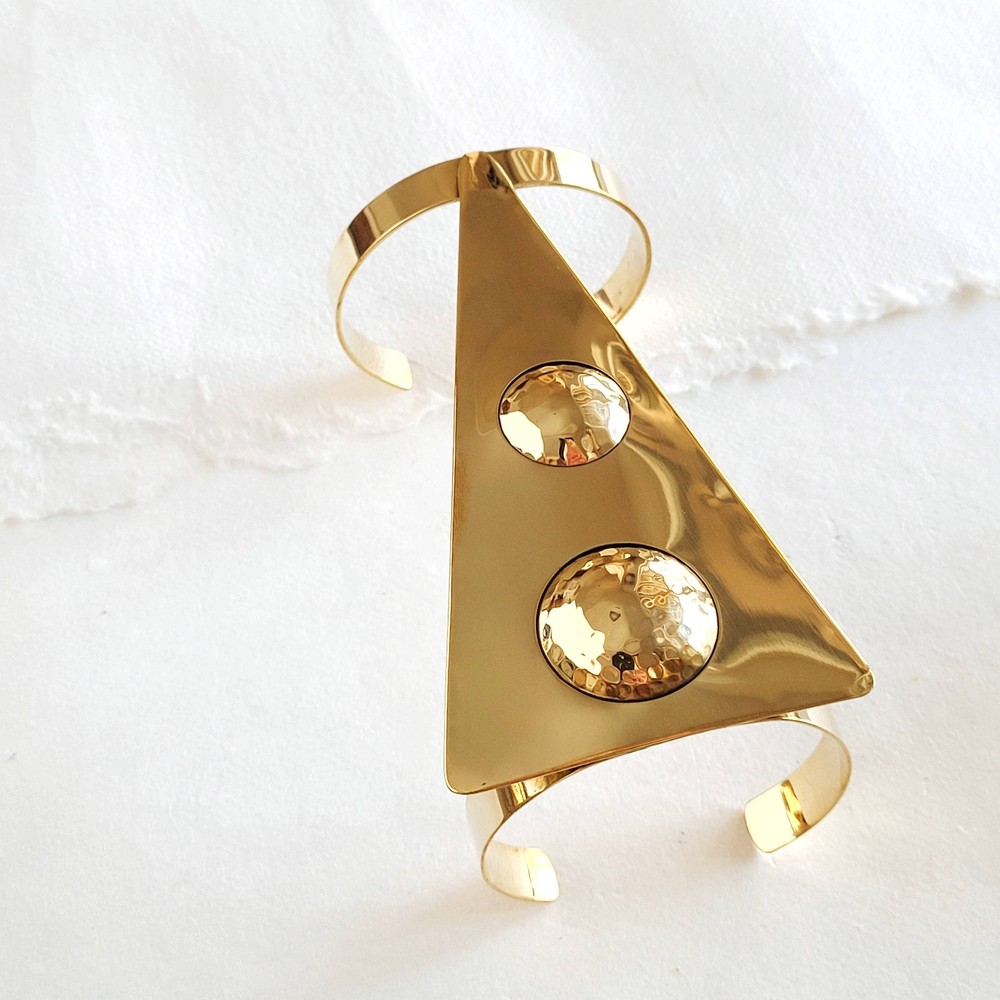 Tribal Discs solid brass Cuff bracelet