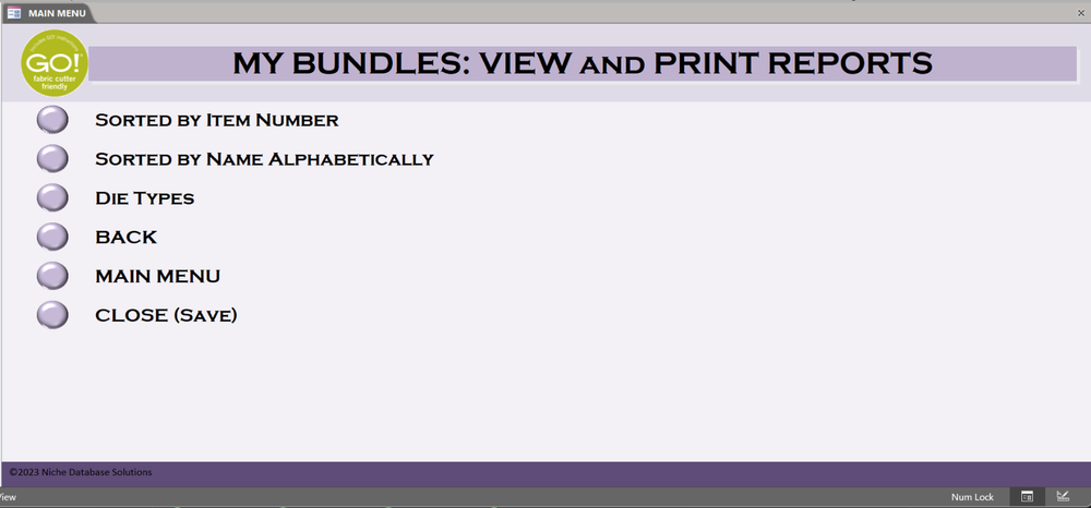 AccuQuilt GO! Accessories, Cutters & Dies Pre-Loaded MS ACCESS Database & Manual