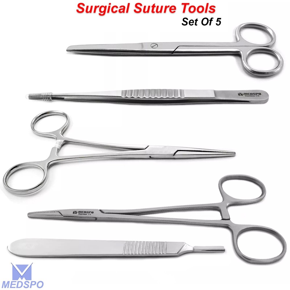 Hemostatic Locking Forceps & Tissue Suture Scissors Surgical Artery Instruments