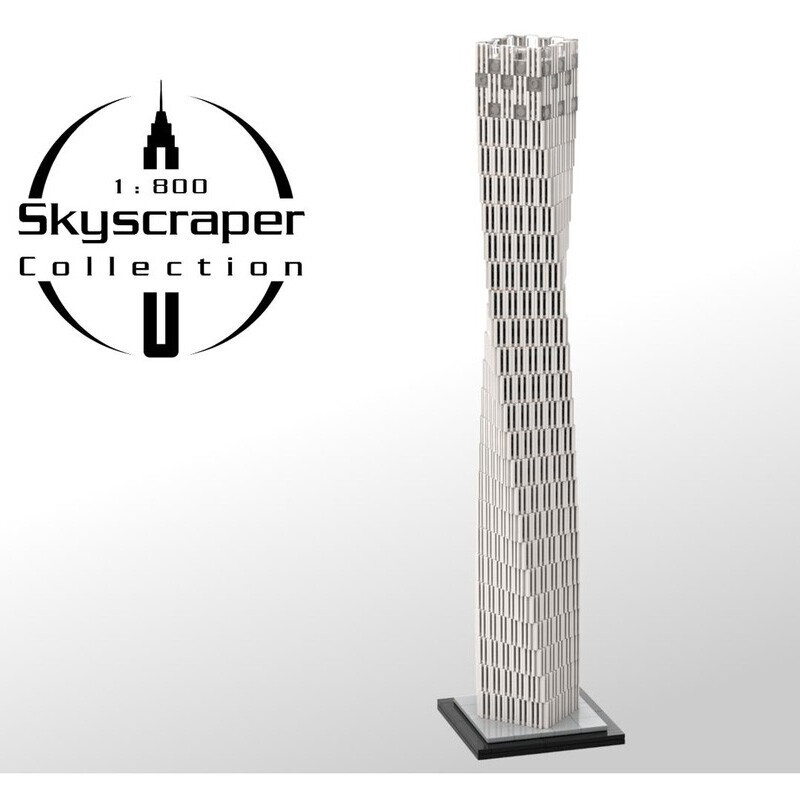 Cayan Infinity Tower Dubai Modular Building Blocks MOC Set Architecture Toy