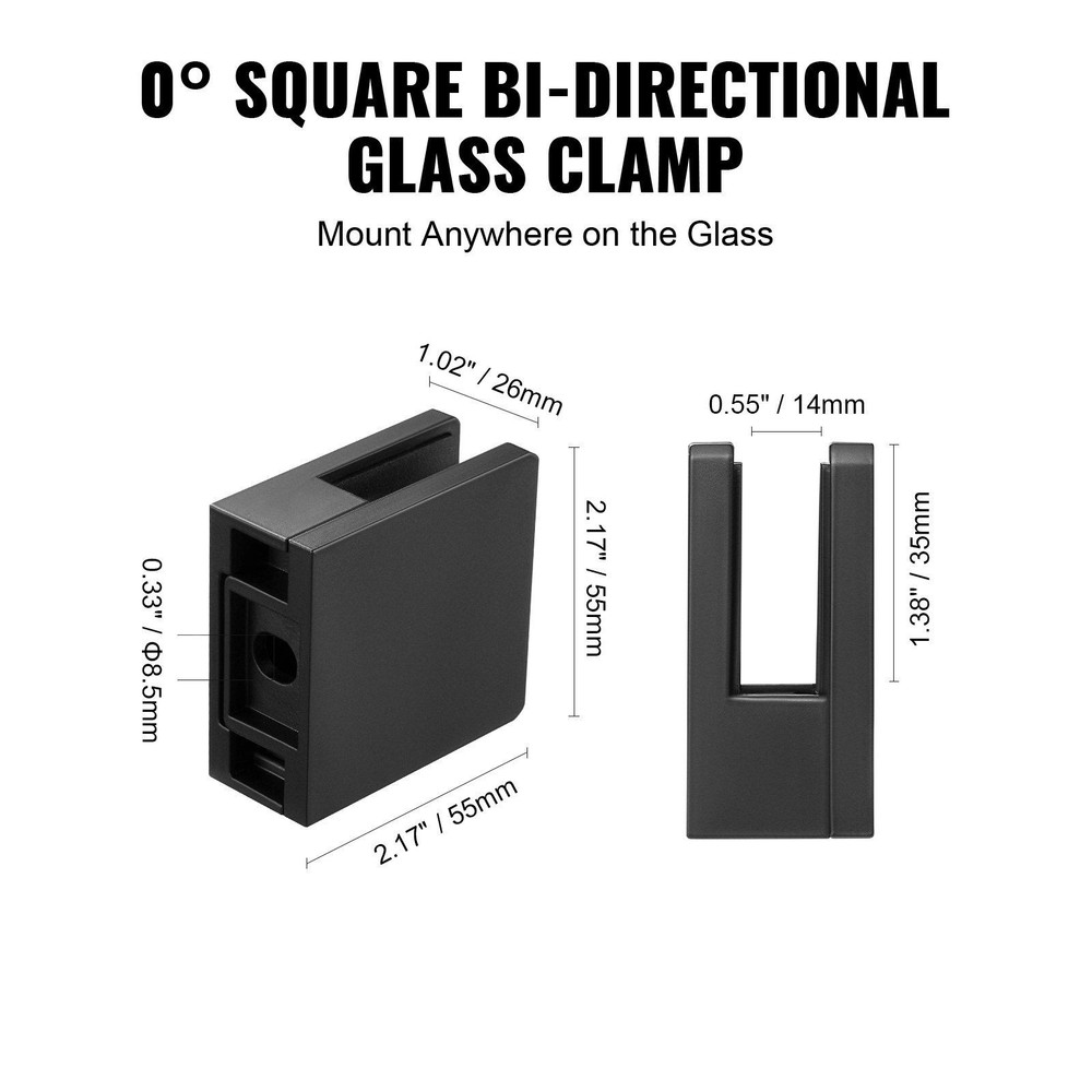 Adjustable Glass Panel Bracket 40 Pcs 304SS Mounting Clamp
