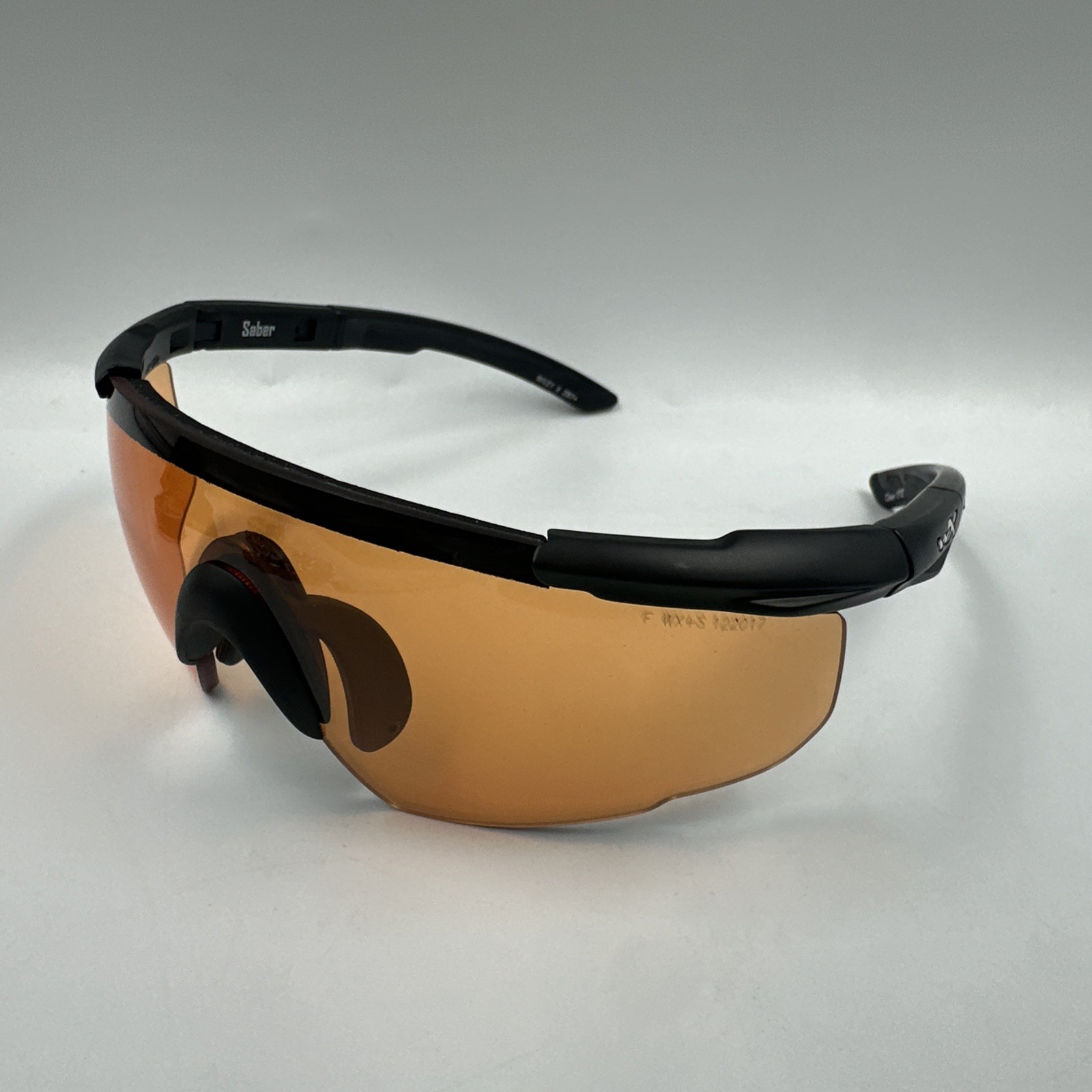 Wiley X Z87 Saber Shooting Safety Glasses Black Frame Orange Lenses w Bag, Strap
