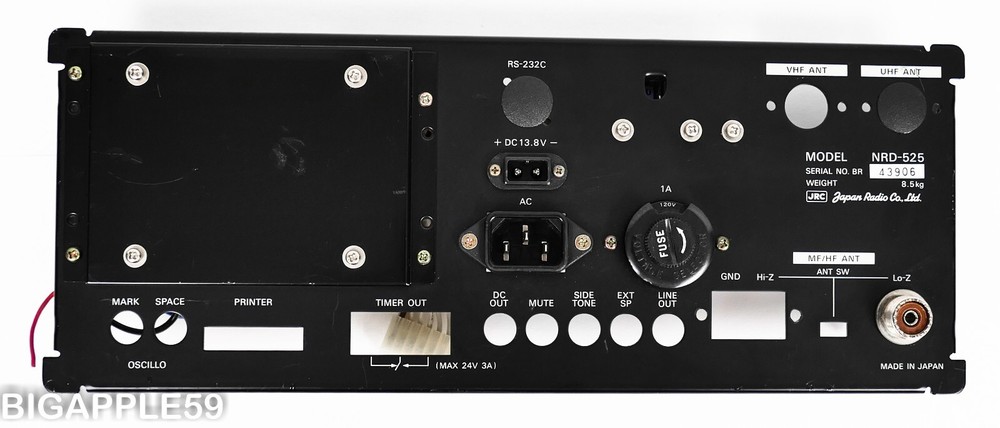 Japan Radio JRC NRD-525 Receiver Rear Panel with Power Supply