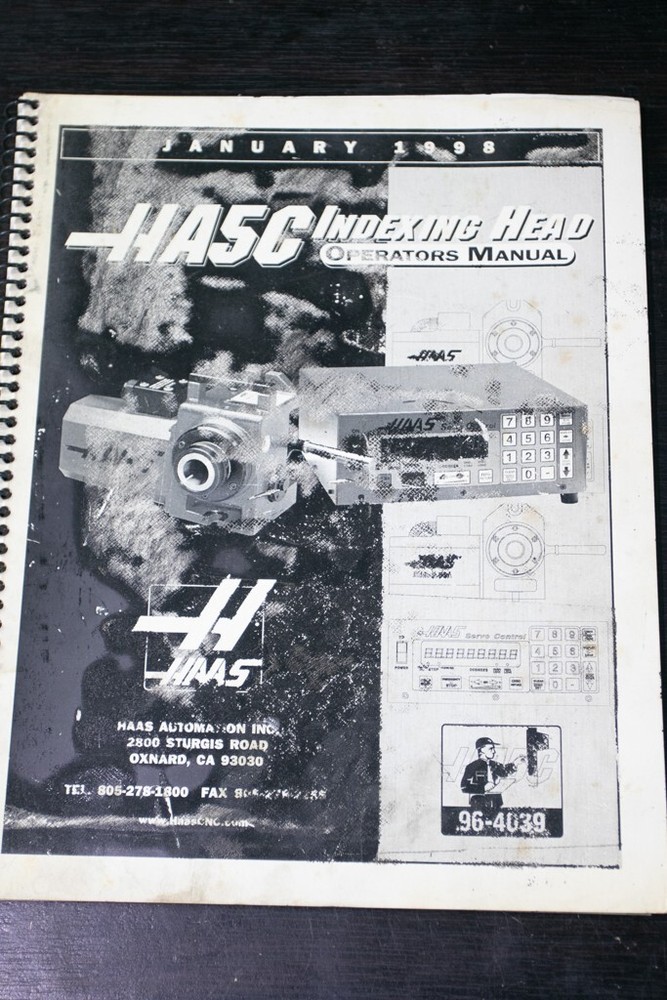 HA5C HAAS Indexing Operations and Programming Manual 1998
