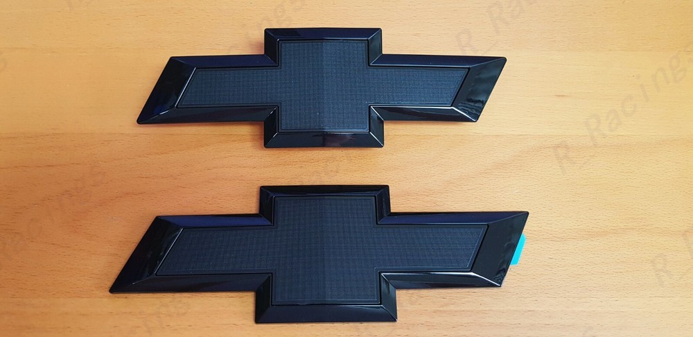 New Gloss Black Front & Tailgate Bowtie Emblem For 2016 - 2018 GM Silverado 1500