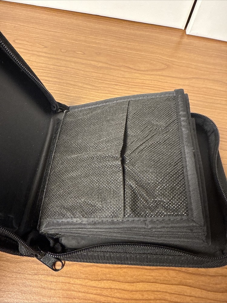 Black Zippered CD Case New 16 CDs