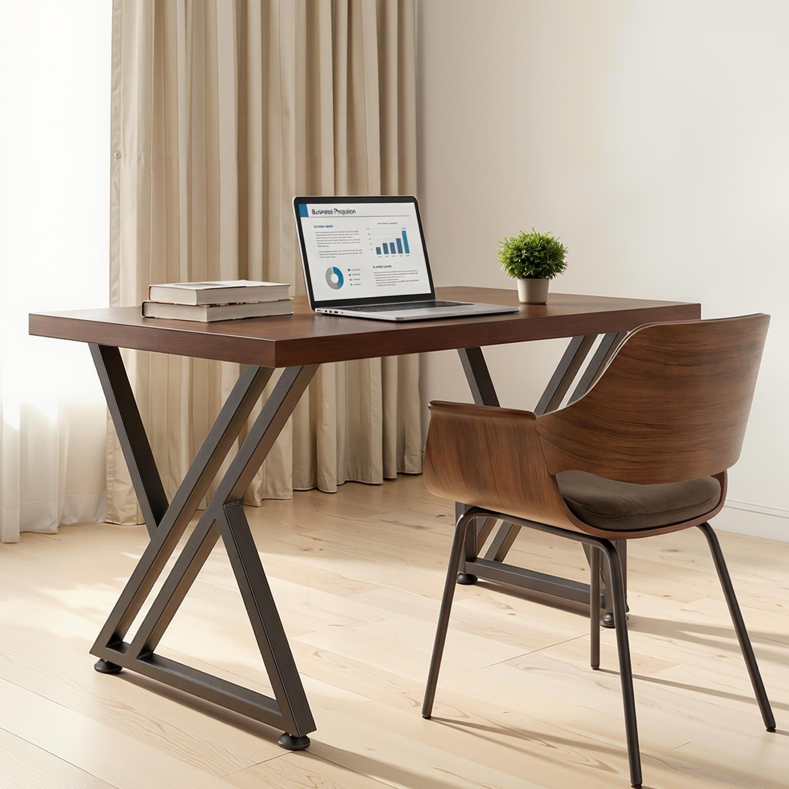 VEVOR Steel Table Legs 29.1 x 24 in 2204 lbs Heavy Duty for Desk Set of 2 Black