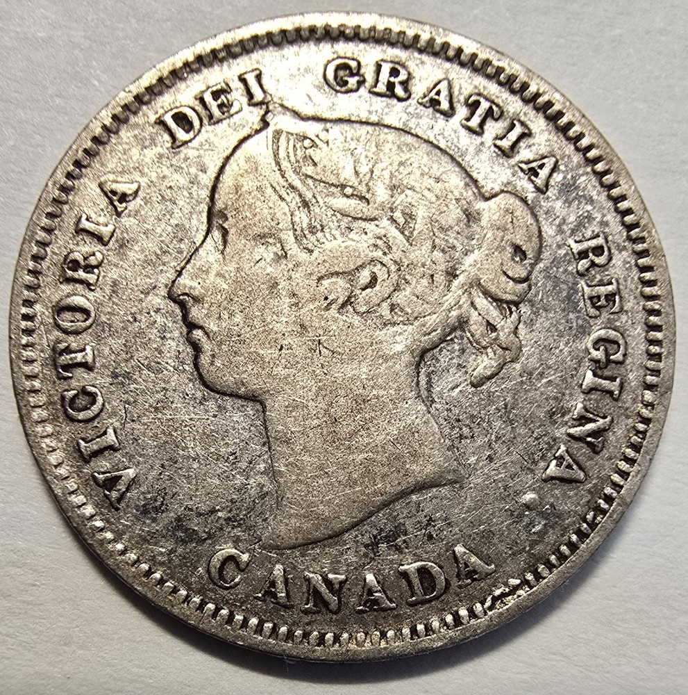 1885 Canada 5c - Silver - Vf + Beautiful