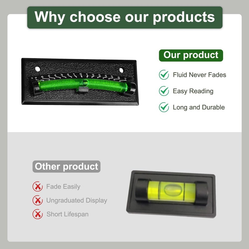 2-Pack RV Level Bubble, High Visibility Graduated Scale Leveling System Green