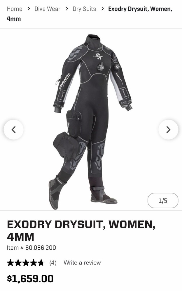 Medium Lightly Used Woman’s Scubapro Exodry Drysuit