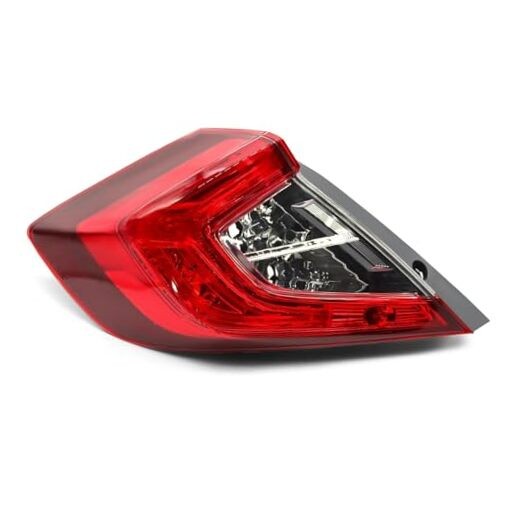 Outer Tail Light Halogen Left Side Compatible with Civic Sedan 2016-2020 w/o