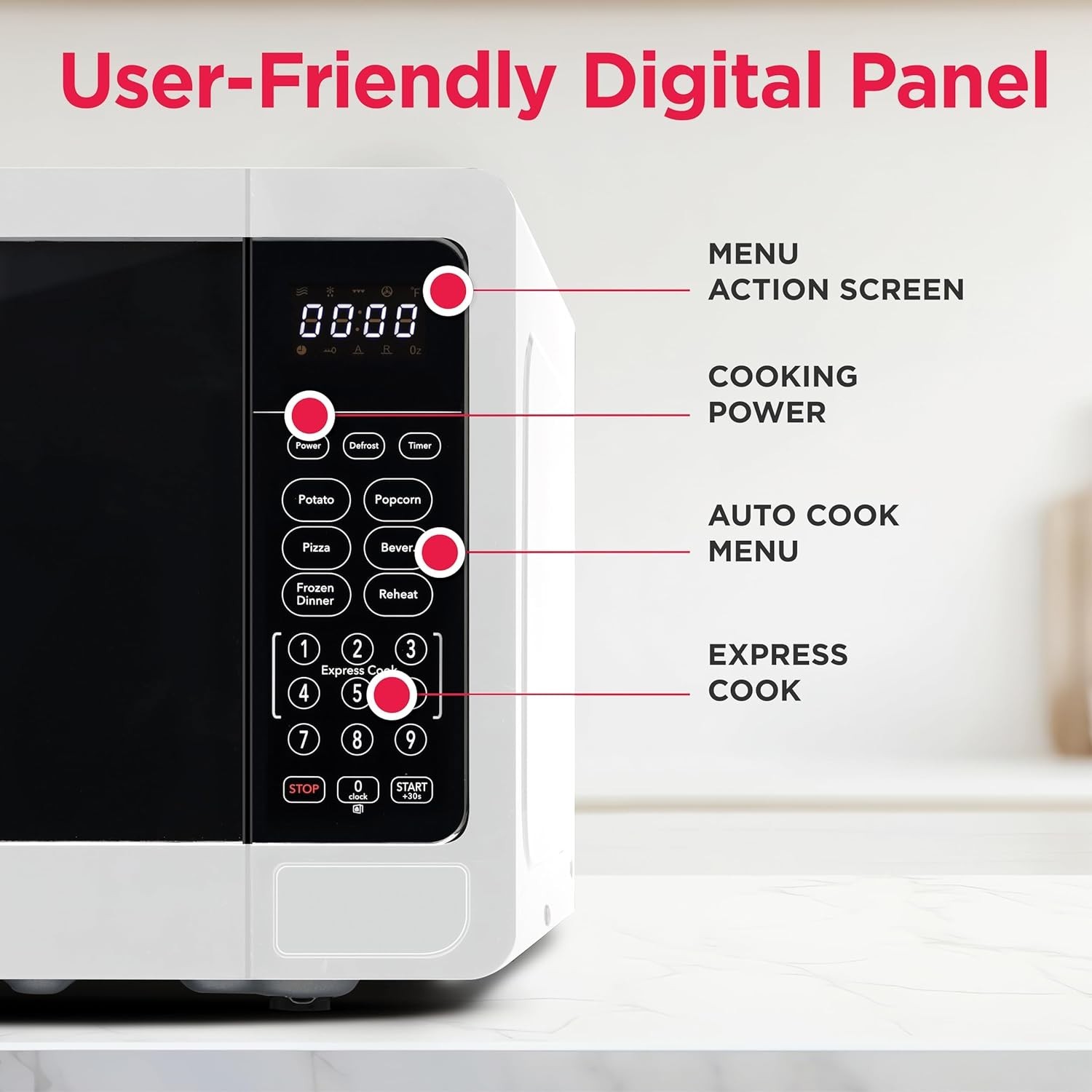 Frigidaire Countertop Microwave 0.7 Cu Ft 700W 10 Power Levels (White)