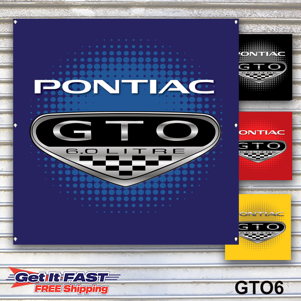 Pontiac GTO Banner Sign Wall Art