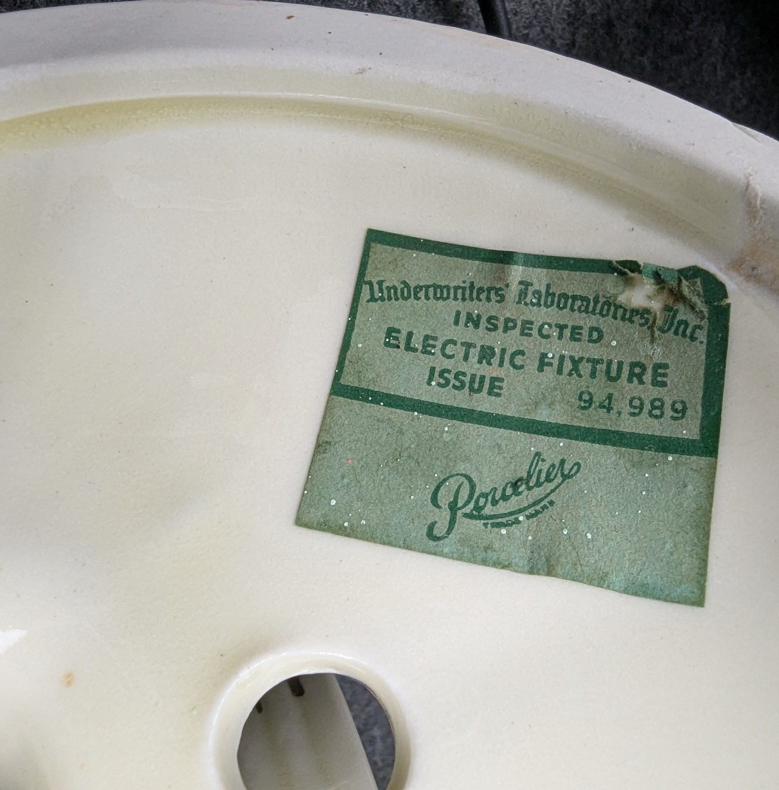 Restored Pair Porcelier Art Deco-MCM Porcelain Sconces, Glass Shades, Excellent!