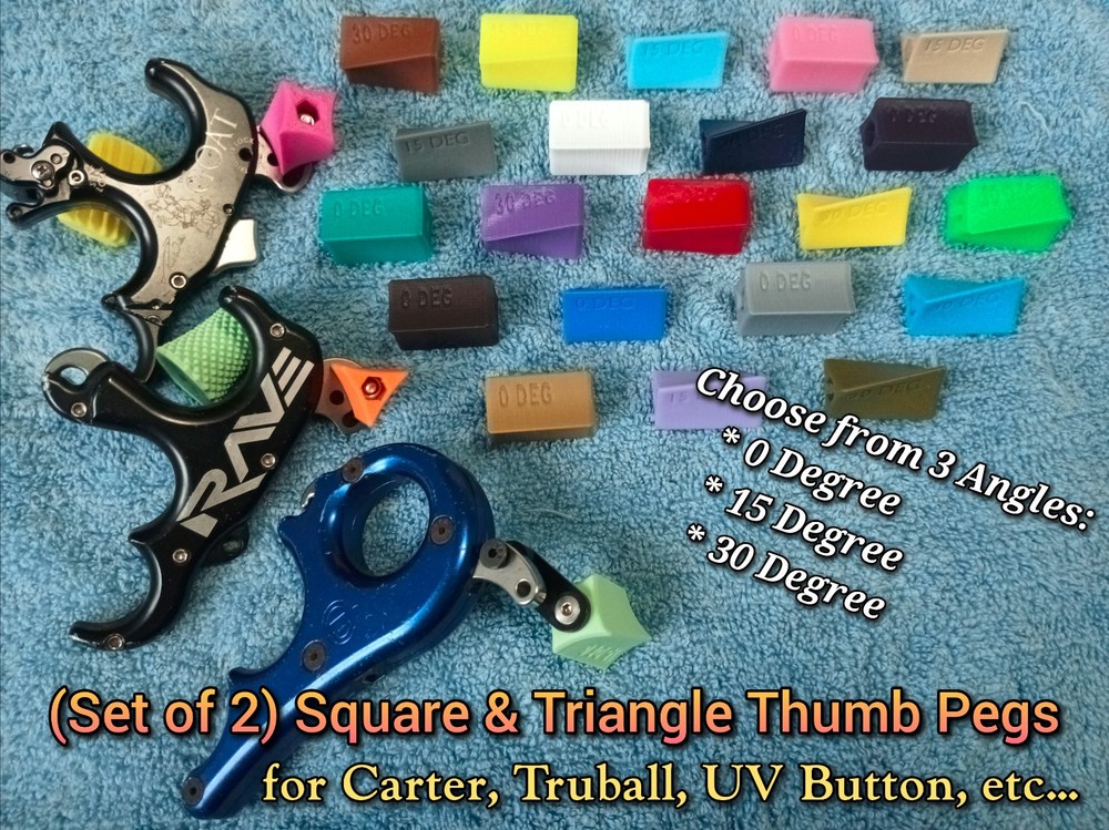 (Set of 2) Square Triangle Thumb Button Knobs ~ Fits Carter Truball UVB Releases