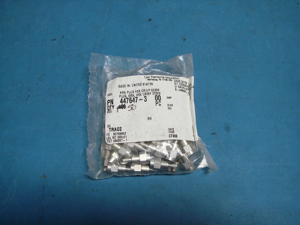 TYCO ELECTRONICS SMA PLUG HEX CRIMP PLUGS 447647-3