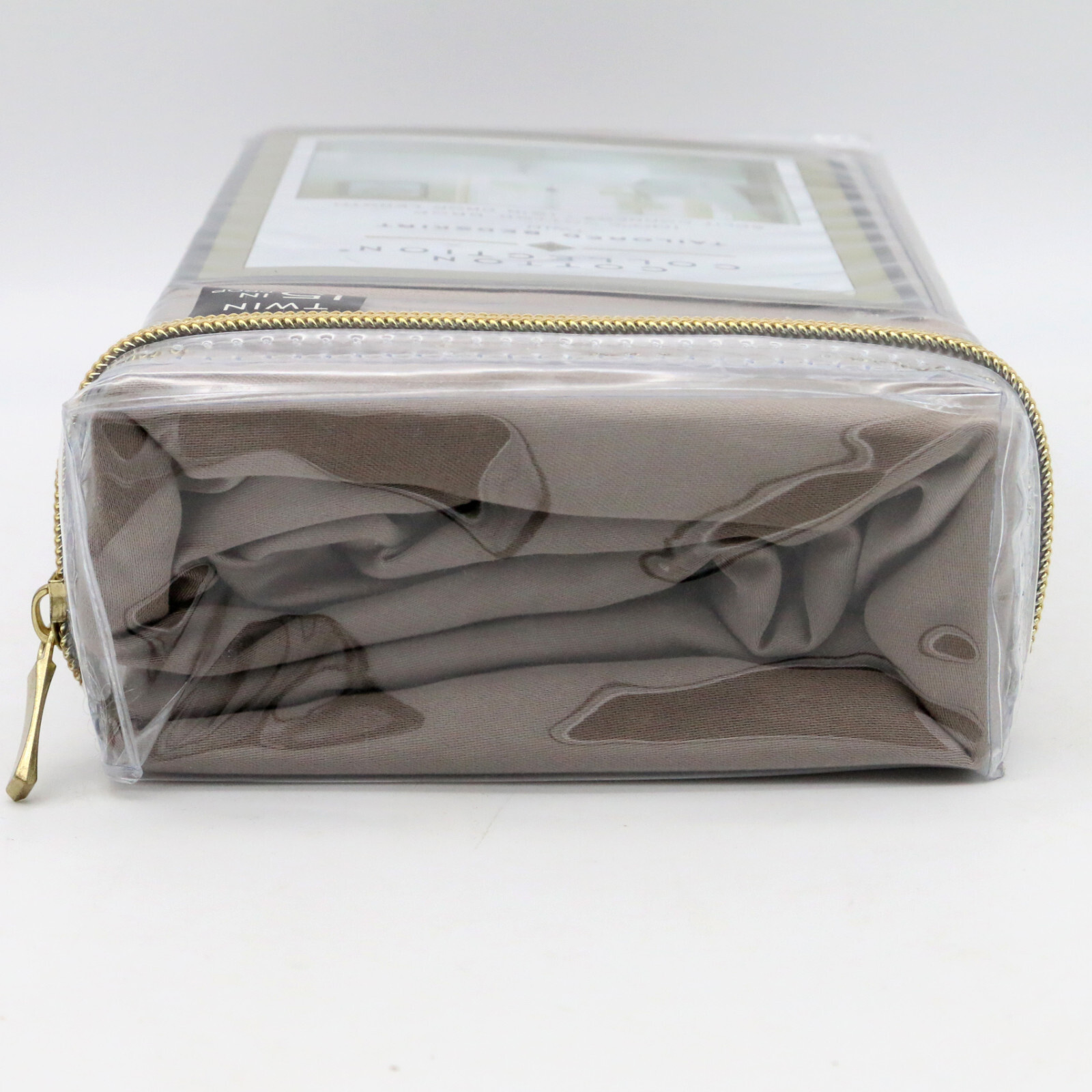 Levinsohn Cotton Collection Silver Solid Twin 15 in Drop Tailored Bedskirt NEW