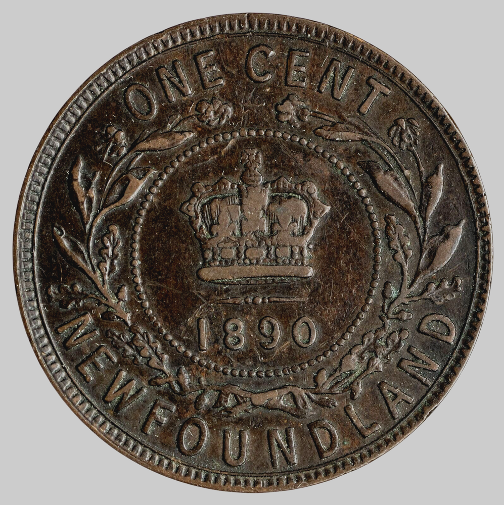 Canada. Newfoundland 1890, Bronze Large Cent, VF-EF KM-1