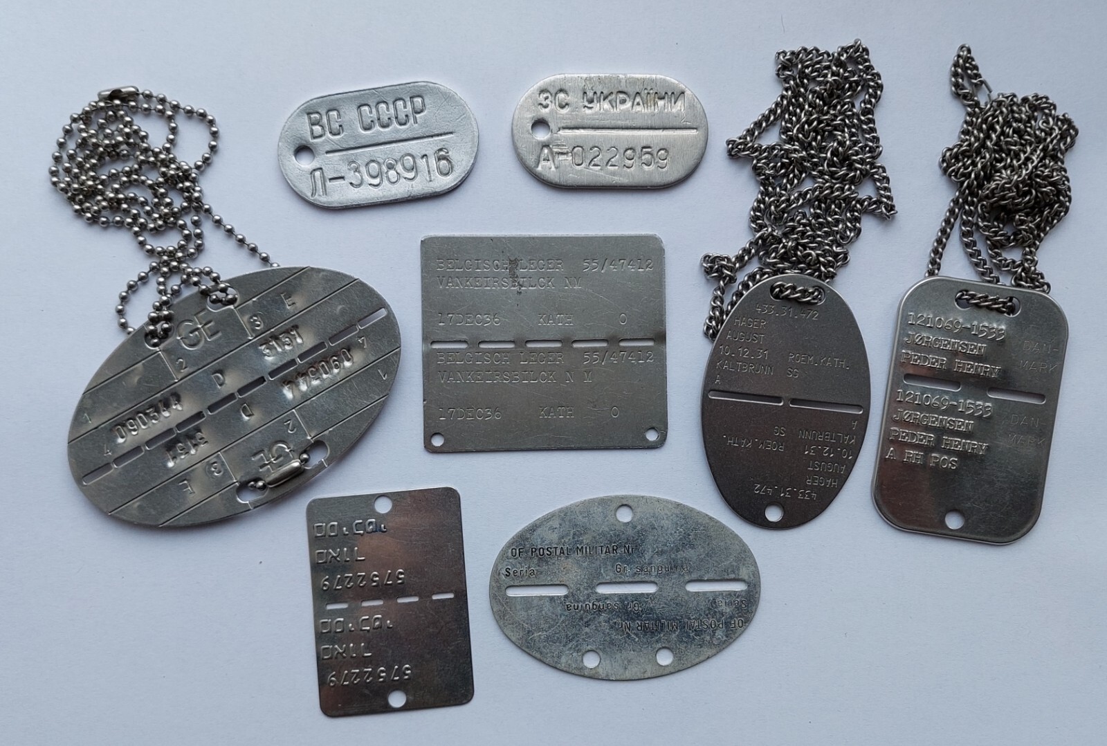 Collection Dog Tag Bundeswehr Tzahal Romania Switzerland Denmark Belgium Ukraine