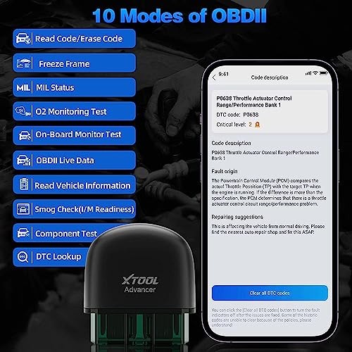 Advancer AD20 Bluetooth OBD2 Scanner Diagnostic Tool - Lifetime Update - Check