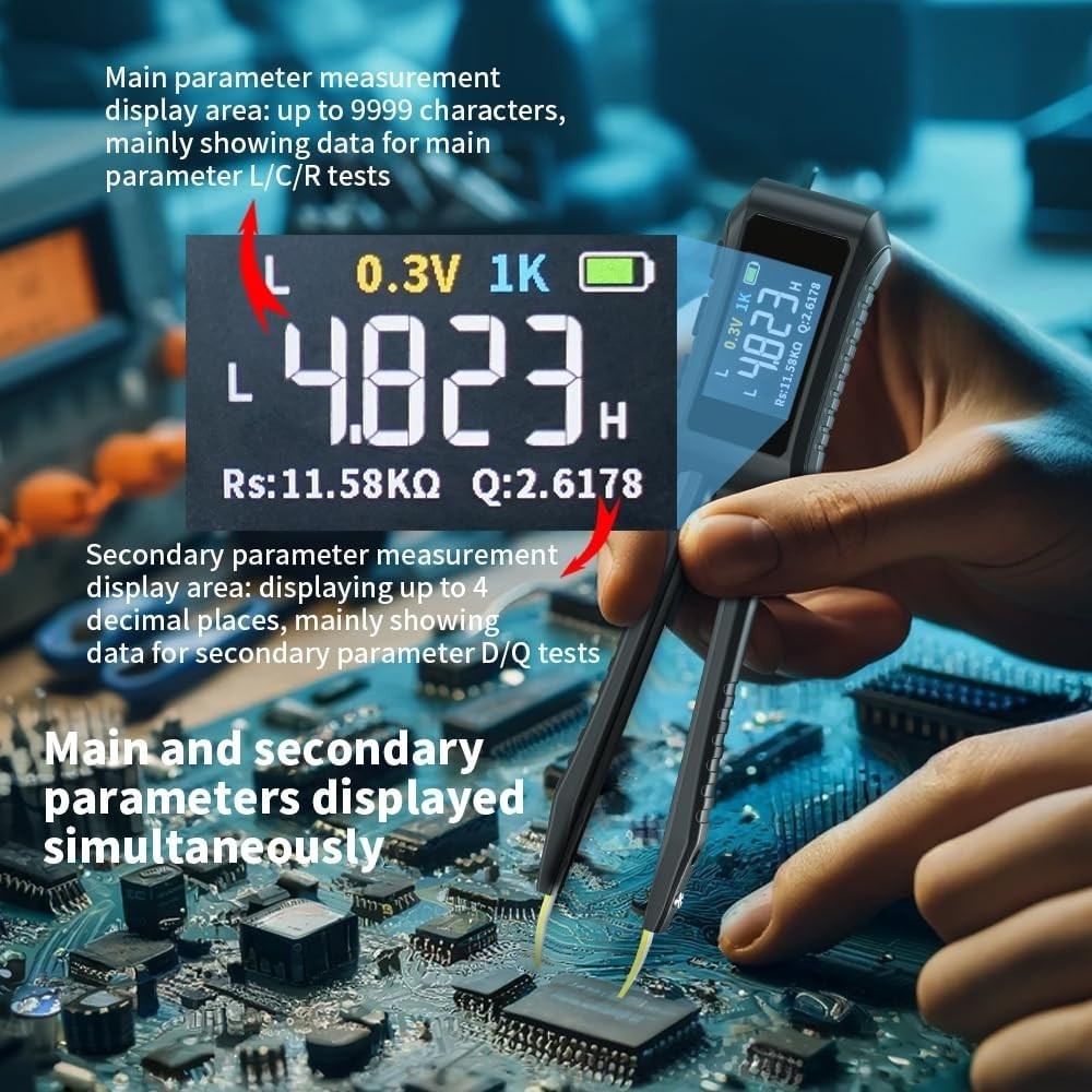 Smart Portable LCR Meter with 9999 Counts & Auto Component Identification