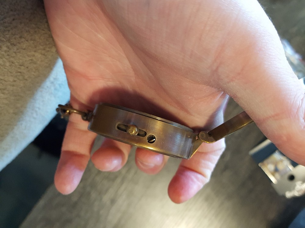 Engraved Monogrammed Brass Compass + Leather Pouch