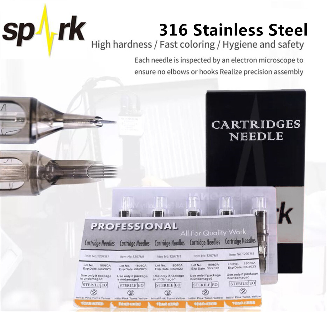 20PC Spark Tattoo Disposable Cartridge Needles Round Liner : 1,3,5,7,9,11,14RL