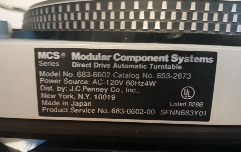 Modular Component Systems MCS 6602 Direct Drive Turntable Tested-Working-S.Video