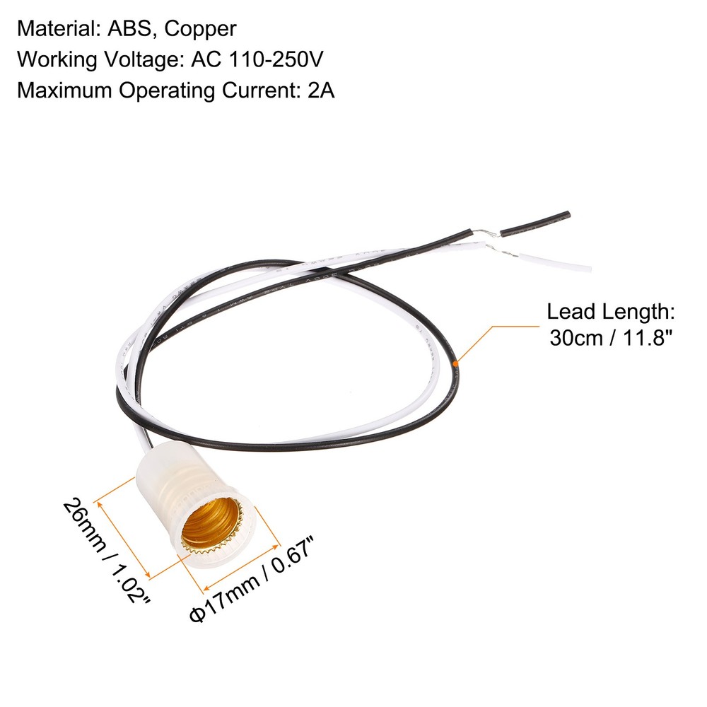 8Pcs E12 Screw-in Light Lamp Socket Candelabra Socket Bulbs Lamp Holder White