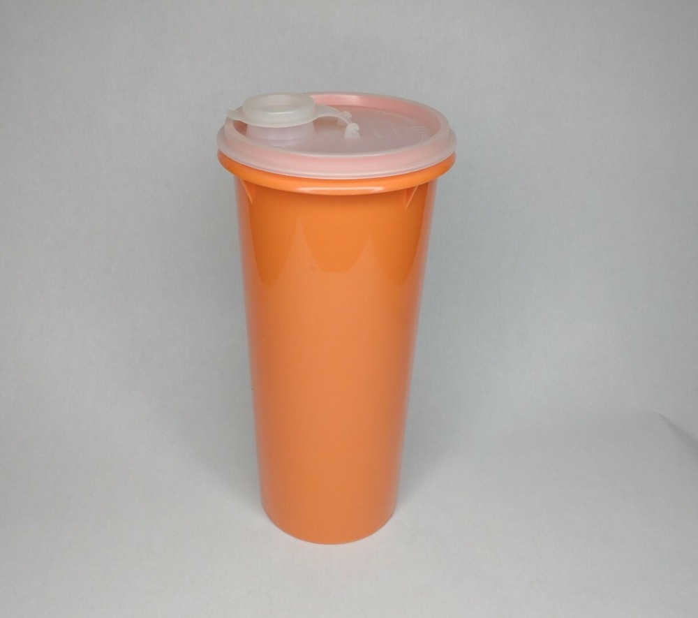 Orange Tupperware Canister With Spout Seal