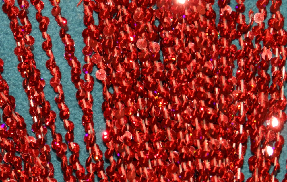 GORGEOUS RED GLITTERY SEQUIN SPRAY! CHRISTMAS