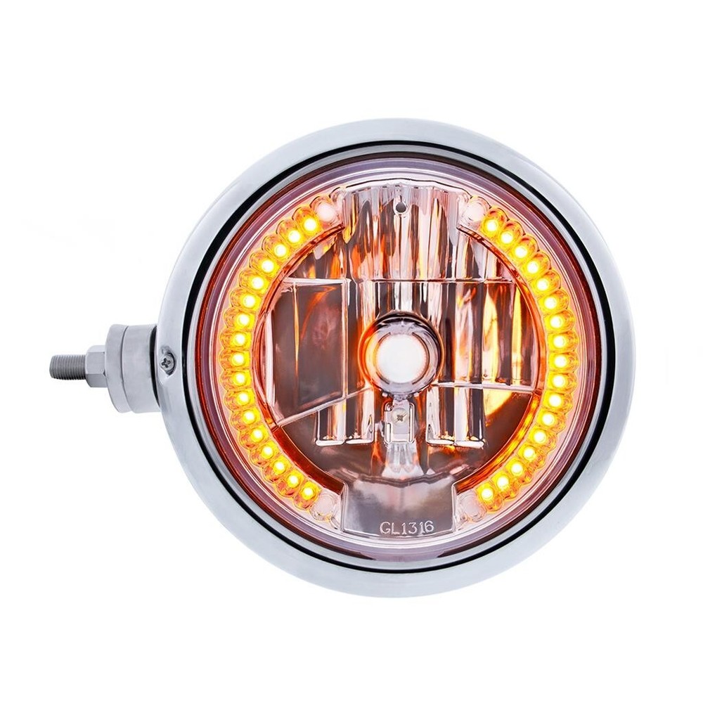 Horizontal 34 LED Position Headlight w/ Crystal Lens - Chrome - Driver