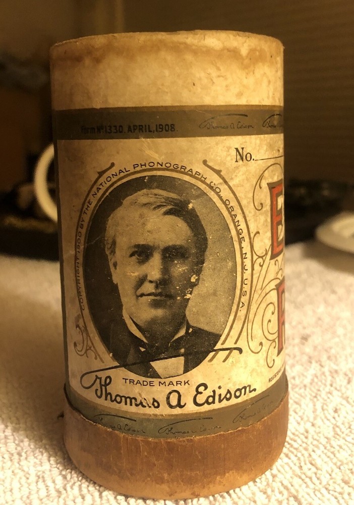 Antique Edison Record Phonograph EMPTY Cylinder Cardboard Box FOR DISPLAY 1908